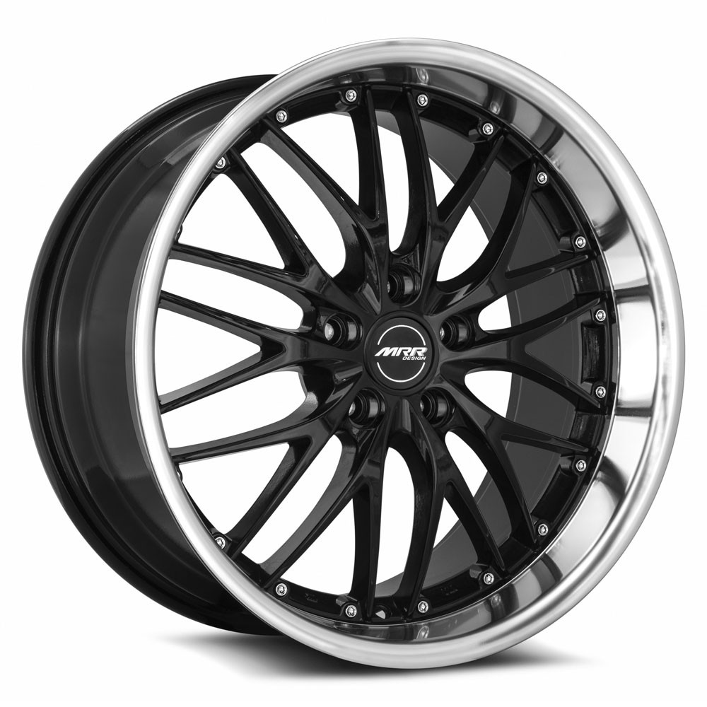 Mrr Gt1 Wheels Rims 19x9.5 5x108 Black Machined Lip 40mm