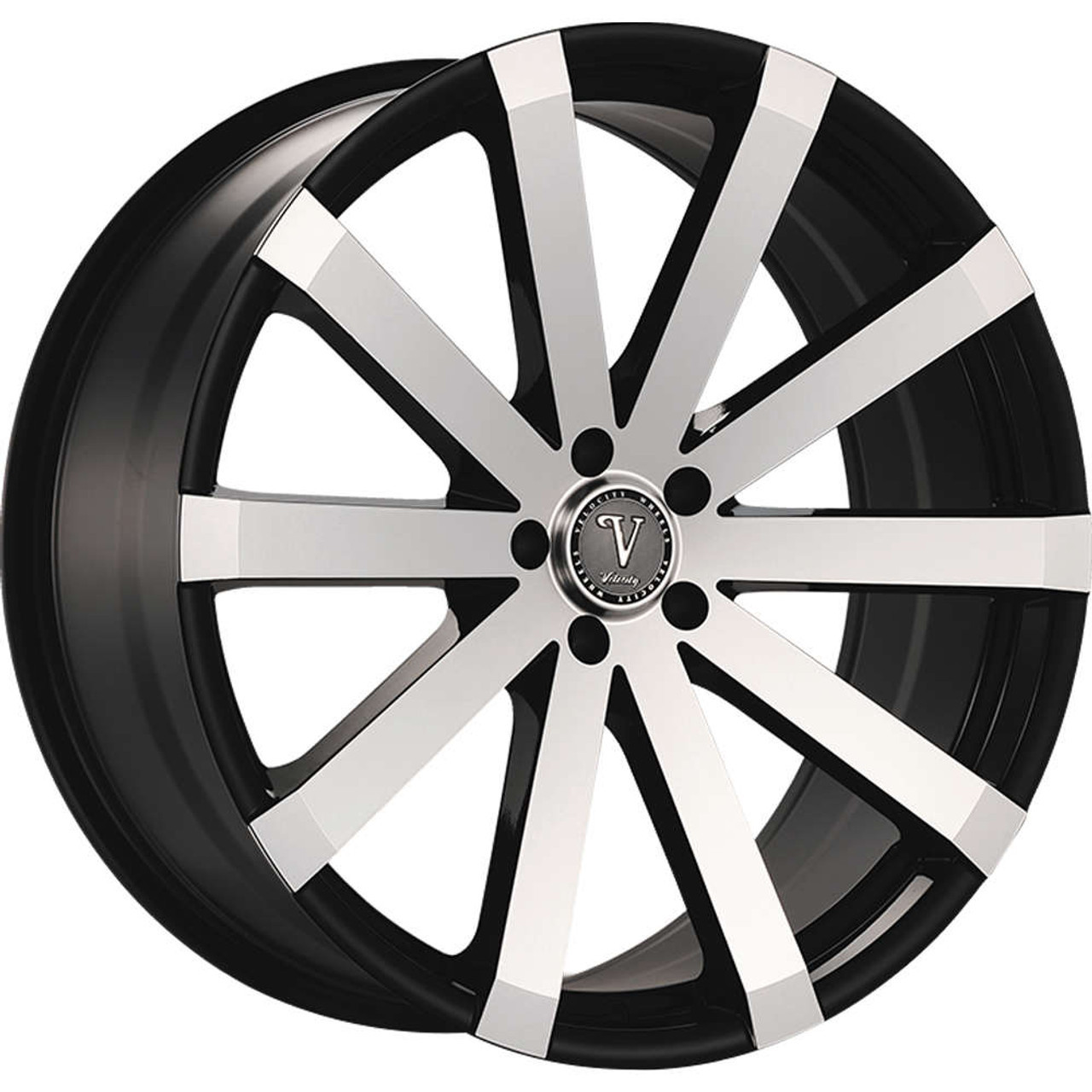 Velocity Vw12 Wheels Rims 22x8 5x112 Black Machined 38mm