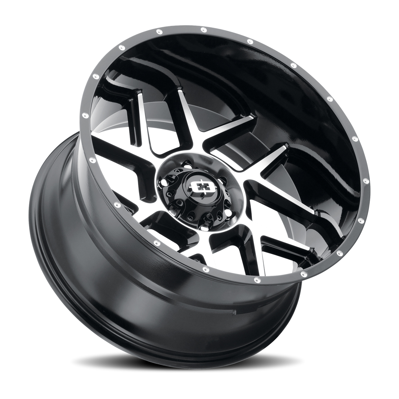 Vision Sliver 360 Wheels Rims 20x9 5x127 Gloss Black Machined Face 10mm ...