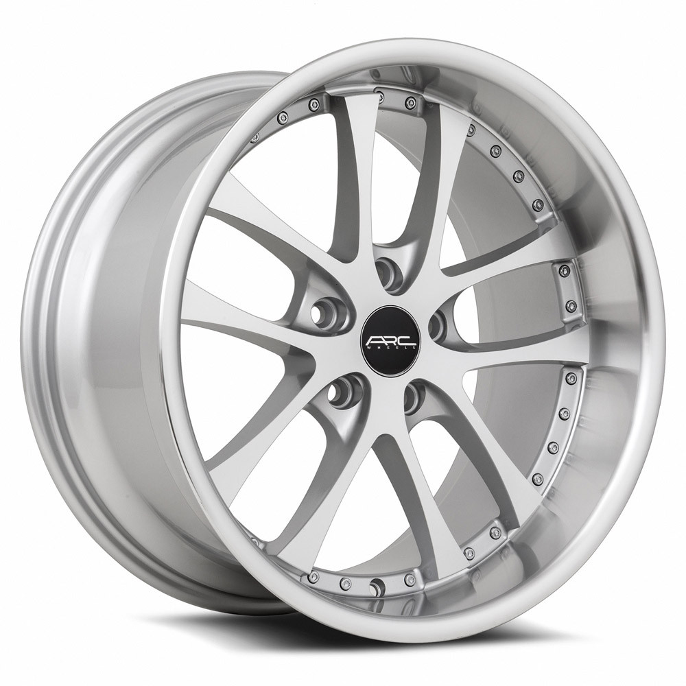 Arc Ar5 Wheels Rims 18x9.5 5x114.3 Silver Machined W/ Machined Lip