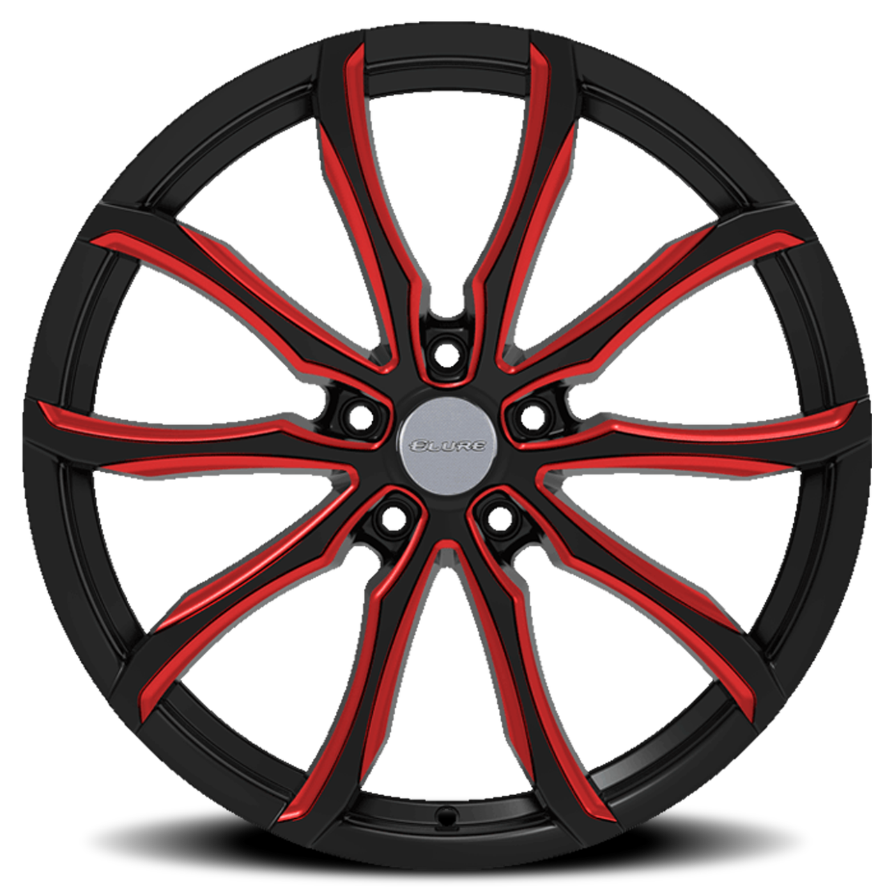 Elure 51 Wheels Rims 20x8.5 5x114.3 Black With Red Milling 35mm ...