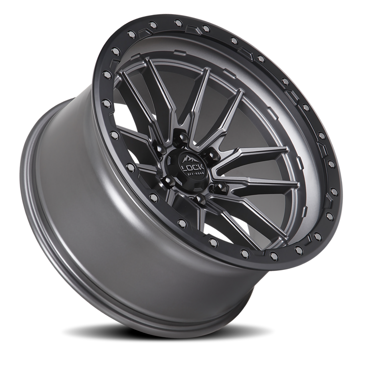 White Krawler Lock Offroad Krawler Wheels Rims 17x9 6x135 Matte Grey W/ Matte Black ...