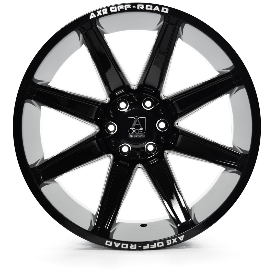Axe Artemis Wheels Rims 22x12 6x135 6x139.7 Gloss Black Milled