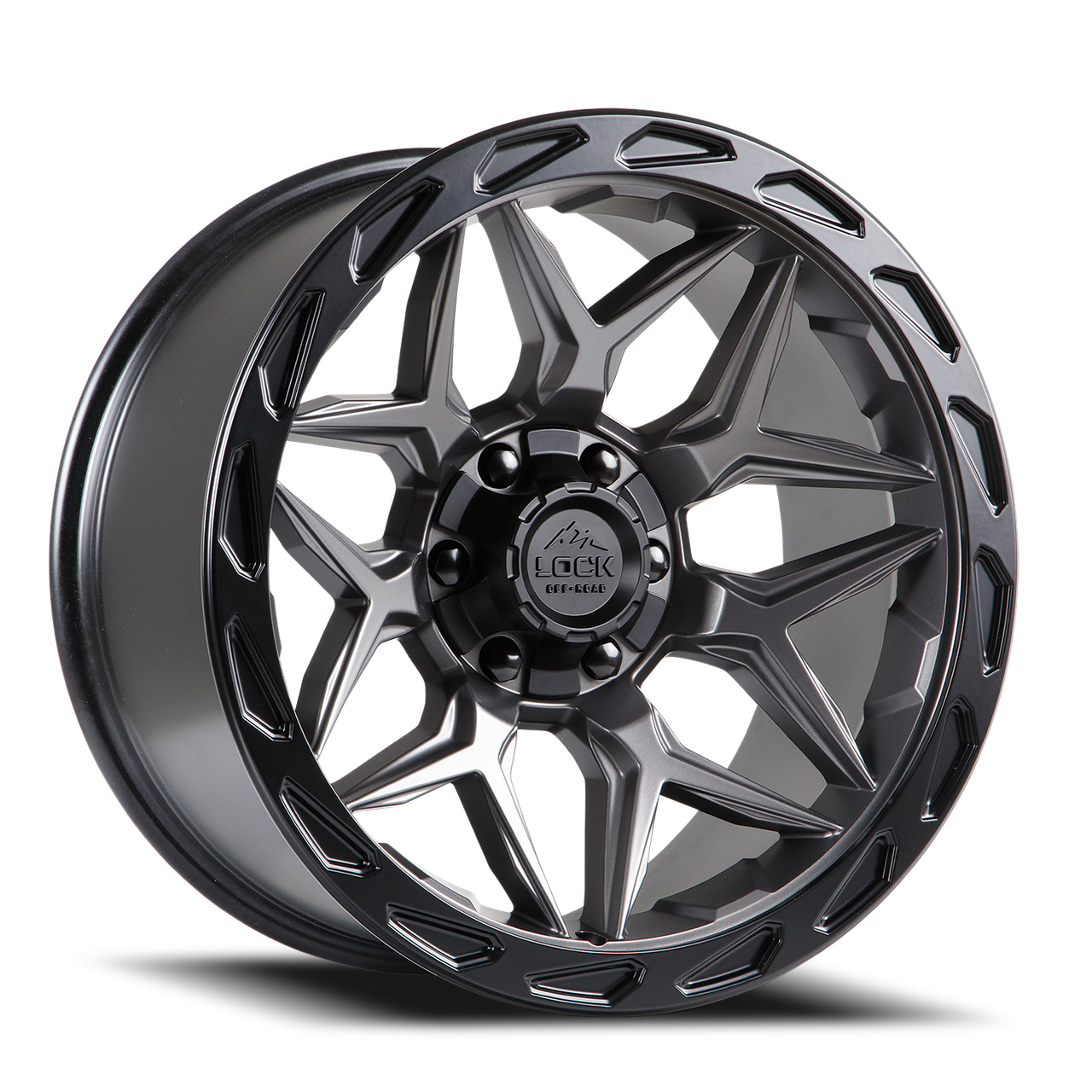 Lock Offroad Matrix Wheels Rims 22x10 6x135 6x139.7 Matte Grey W