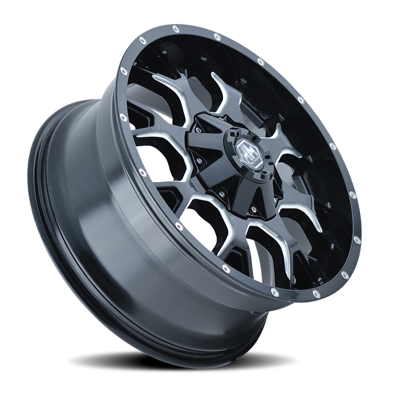 Mayhem Warrior Wheels Rims 20x9 6x120 6x139.7 Gloss Black Milled