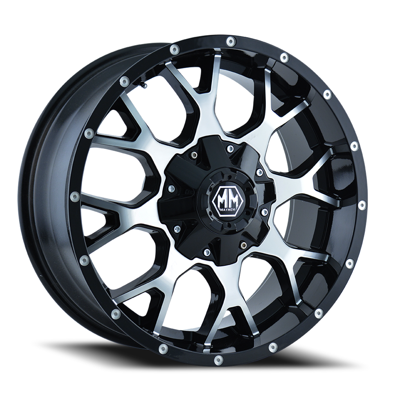 Mayhem Warrior Wheels Rims 18x9 8x180 Gloss Black Machined 18mm