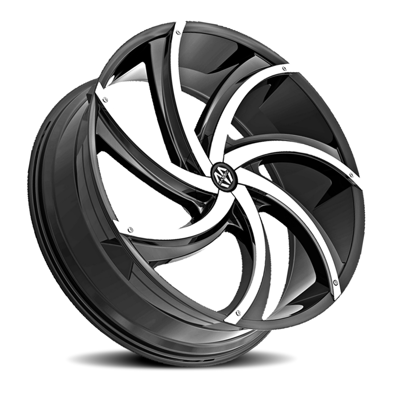 Massiv 920 Wheels Rims 20x8.5 5x115 5x120 Black With Chrome Insert