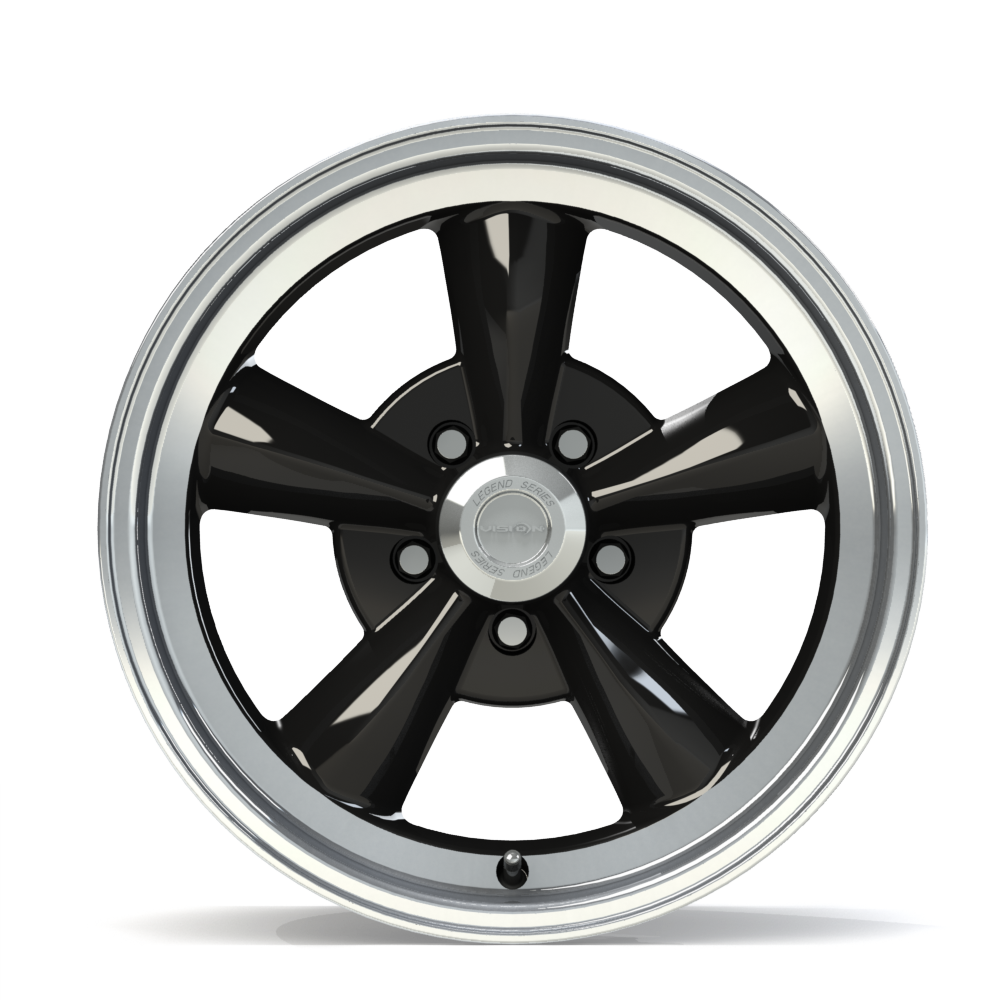 Prime 141 Rims Vision Legend 5 141 Wheels Rims 15x8 5x120.65 Gloss Black With Machined ...