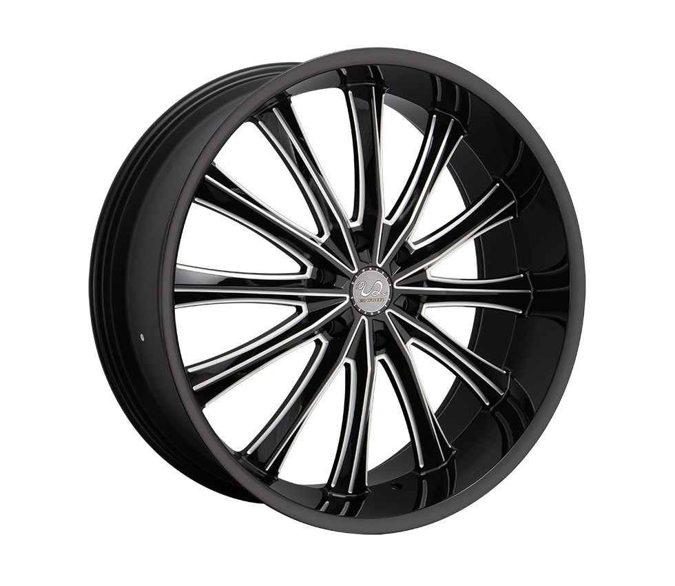 U2 66 Wheels Rims 22x9.5 6x139.7 Black Milled 30mm