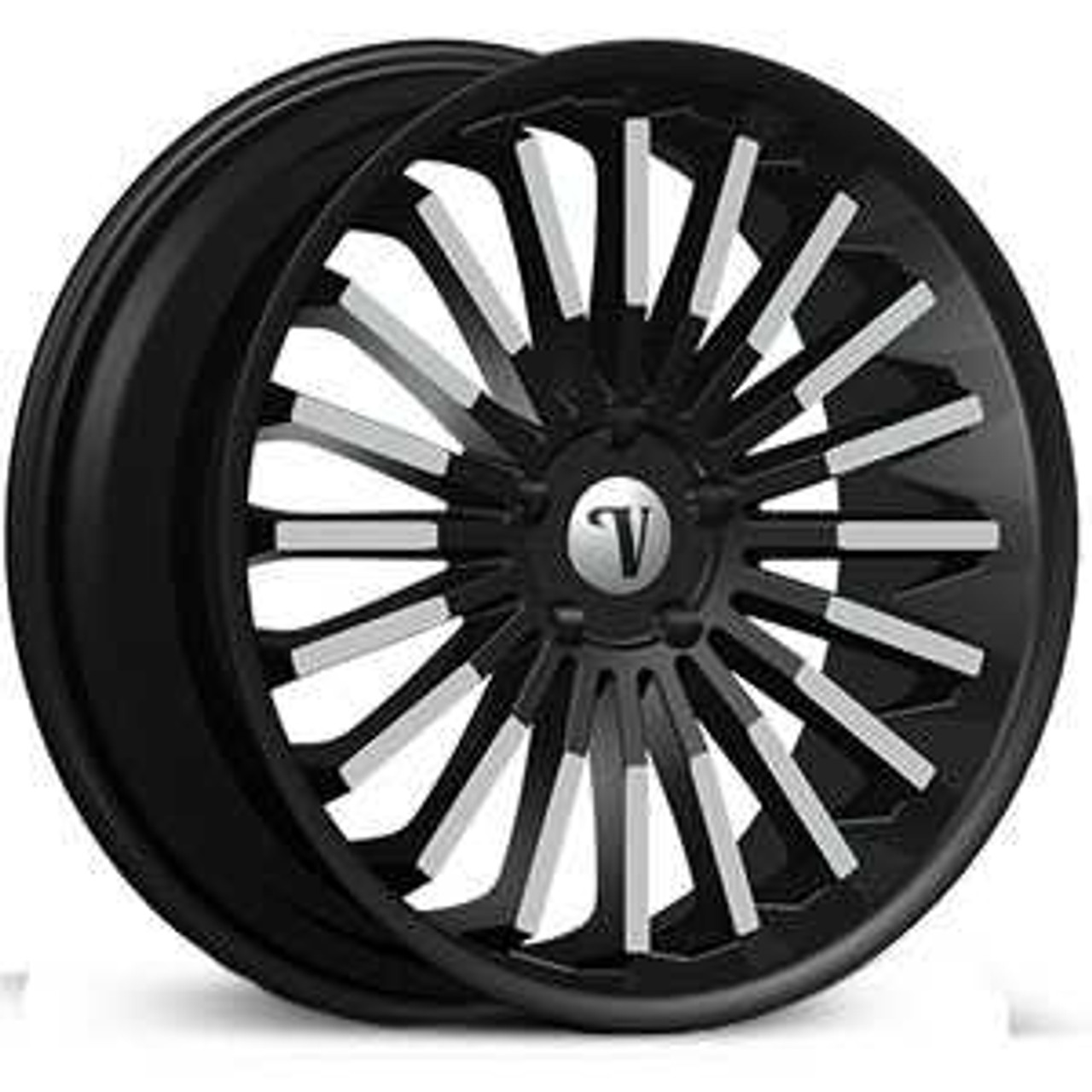 Velocity Vw18 Wheels Rims 24x9.5 6x139.7 Black Machined 30mm | VW18-24985BM