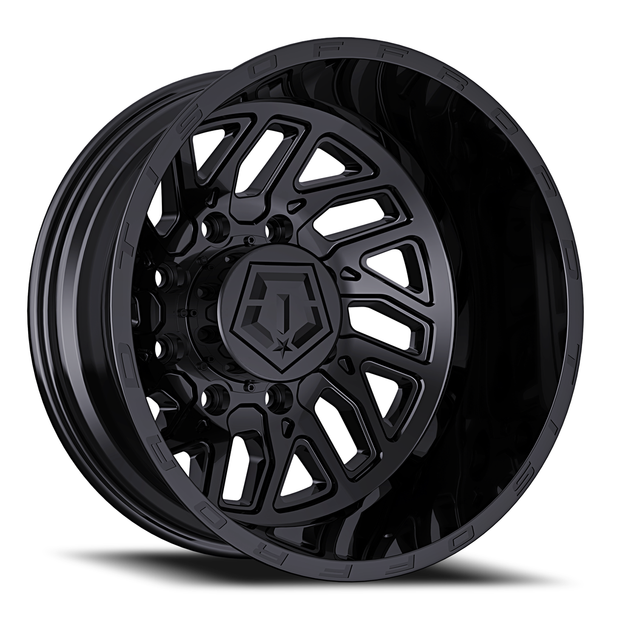 Tis Dually 544B Dually Wheels Rims 20x8.25 8x200 Gloss Black -198mm