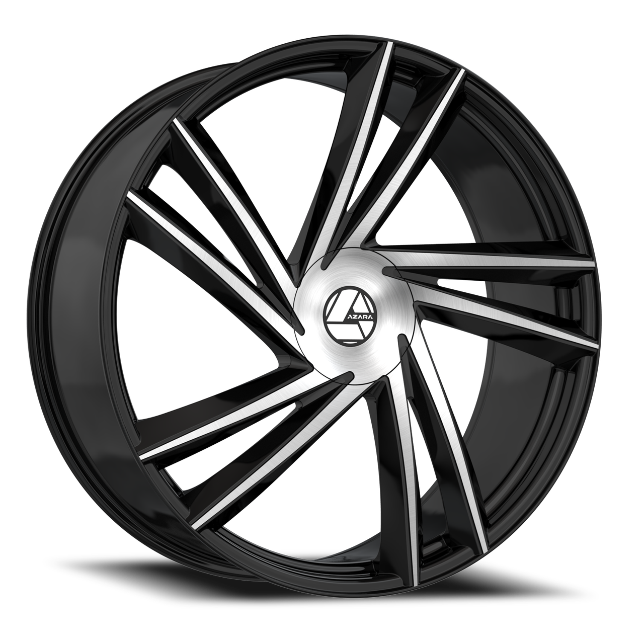 Azara Aza-529 Wheels Rims 22x8.5 5x114.3 5x120 Gloss Black & Machined ...