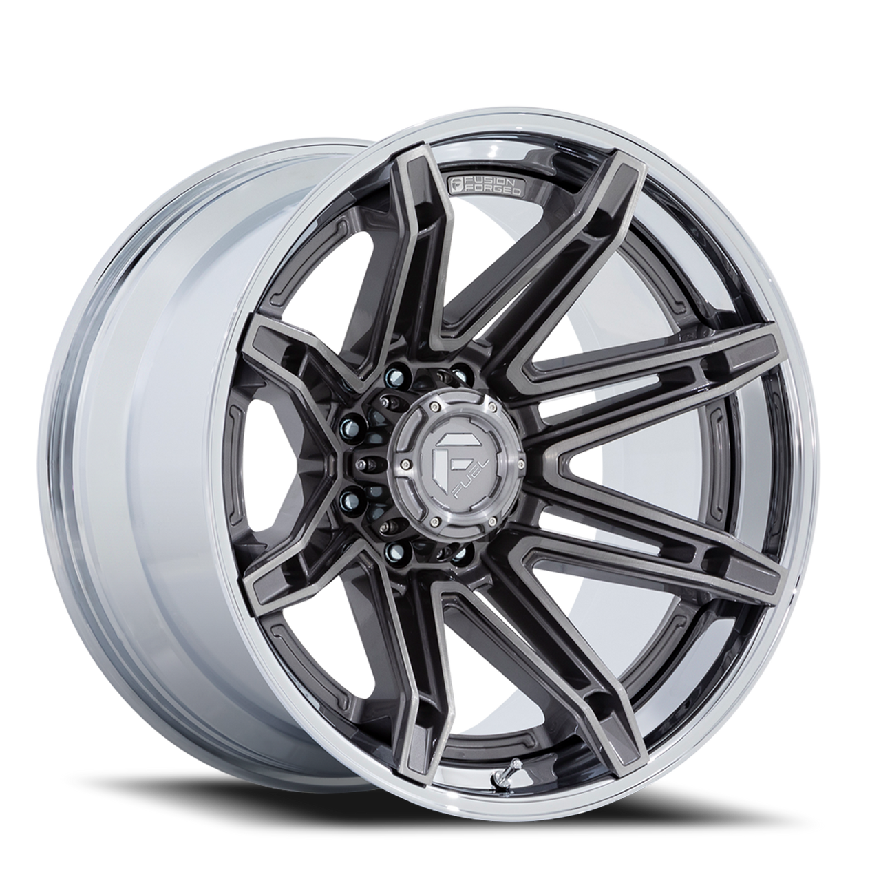 Fuel Fc401 Brawl Wheels Rims 20x10 8x165.1 Platinum With Chrome