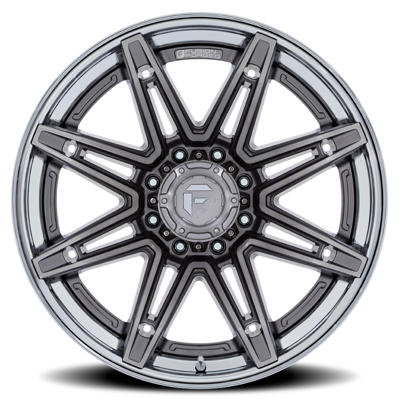 Fuel Fc401 Brawl Wheels Rims 20x10 8x165.1 Platinum With Chrome