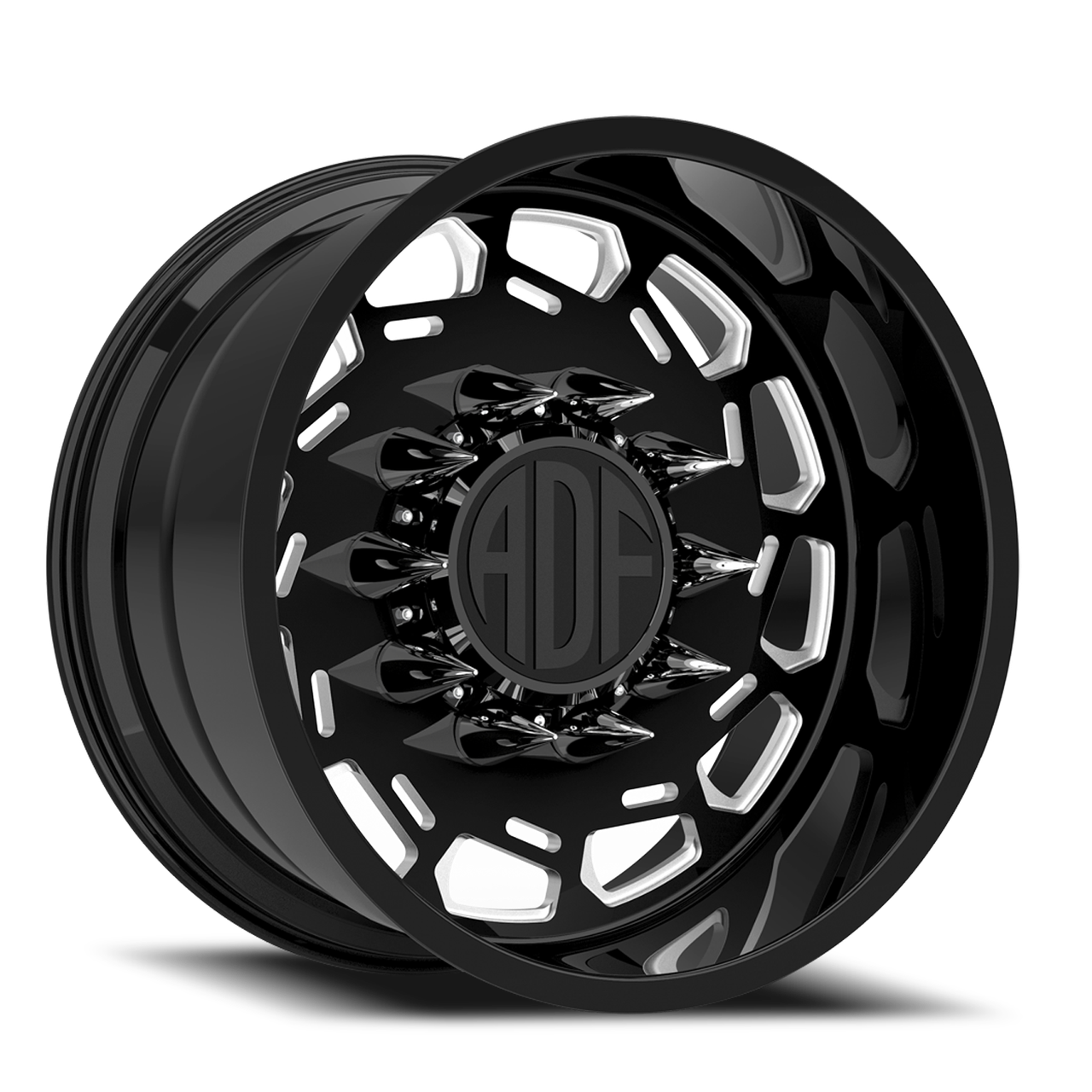 22 Inch Rims Dfd Adf Dually Payload Wheels Rims 22x12 8x210 Gloss Black/Machined -40mm
