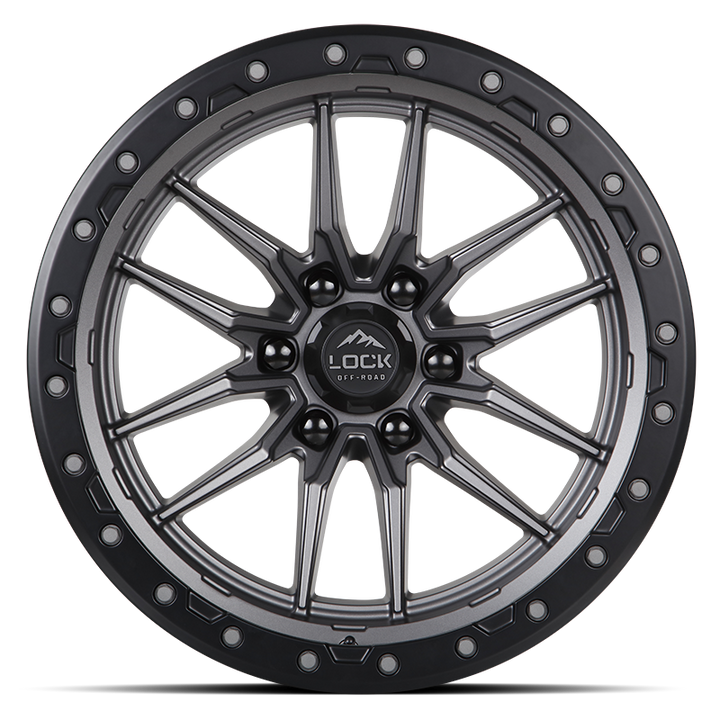 White Krawler Lock Offroad Krawler Wheels Rims 20x10 8x180 Matte Grey W/ Matte Black ...