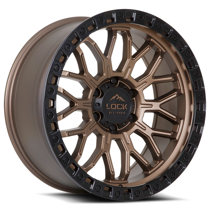 Lock Offroad Combat Wheels Rims 20x10 8x170 Matte Bronze W/ Matte