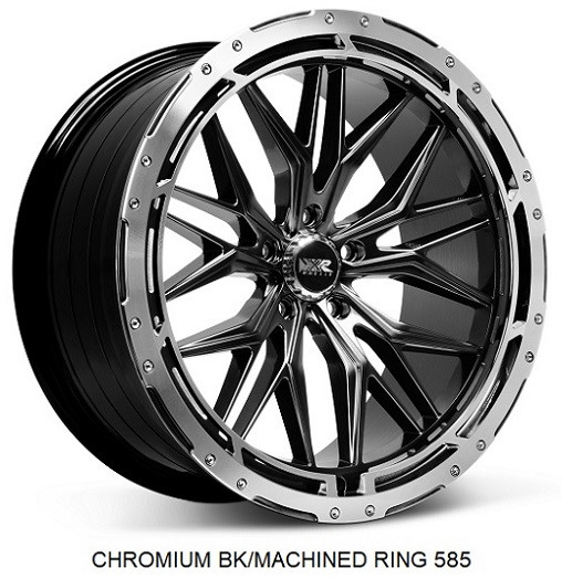 Xxr 585 Wheels Rims 20x8.5 5x112 Chromium Black W/ Machined Ring