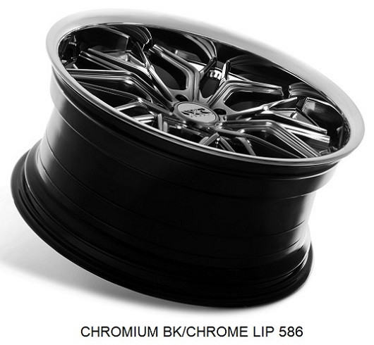 Xxr 586 Wheels Rims 20x9.5 5x112 Chromium Black W/ Stainless Lip