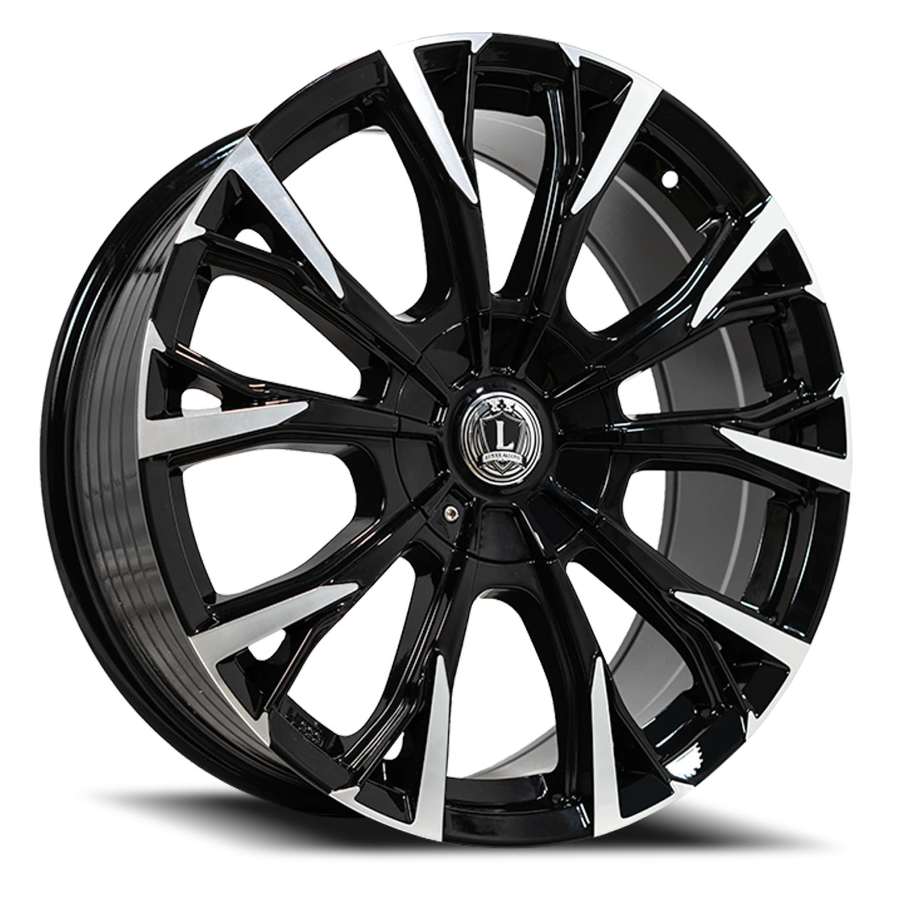Luxxx Alloys Lux 46 Wheels Rims 22x9 5x112 5x114.3 Gloss Black