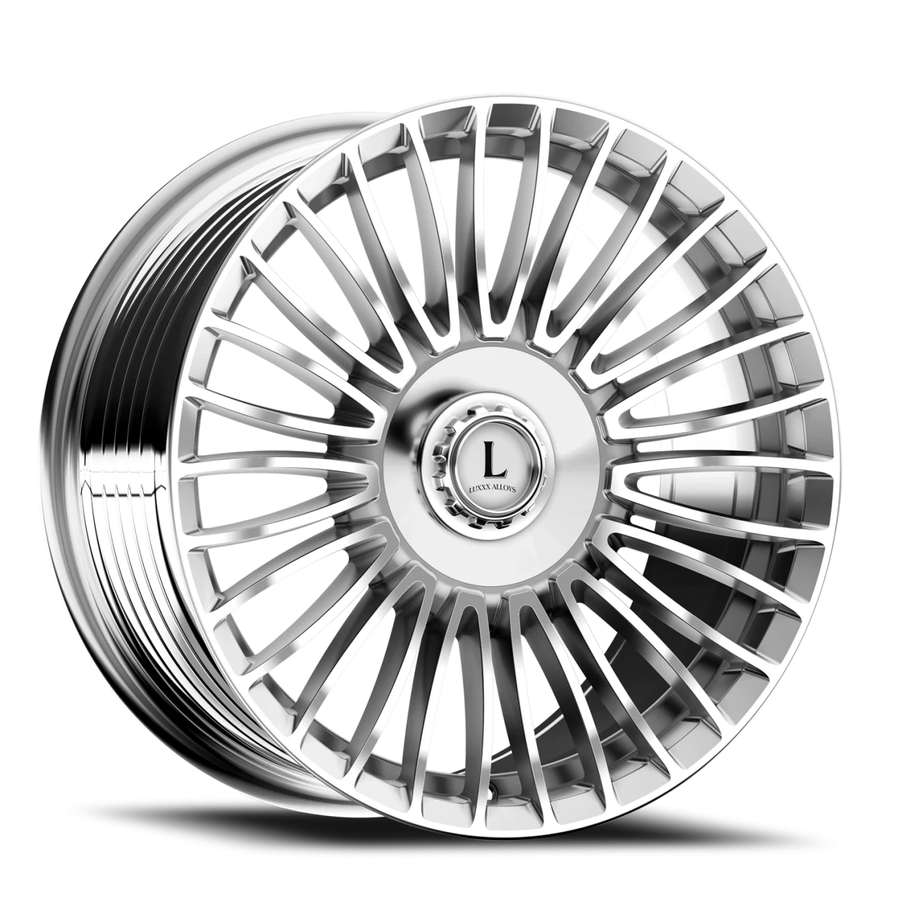 Luxxx Alloys Lux 49 Wheels Rims 20x8.5 5x114.3 5x120 Chrome 35mm 