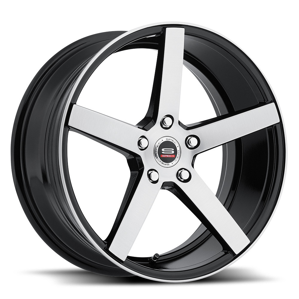 Spec-1 Sp-36 Wheels Rims 20x8.5 5x114.3 Gloss Black & Brushed 38mm
