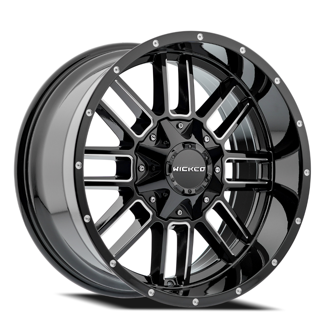 Wicked Offroad W826 Wheels Rims 20x10 8x165.1 8x170 Gloss Black