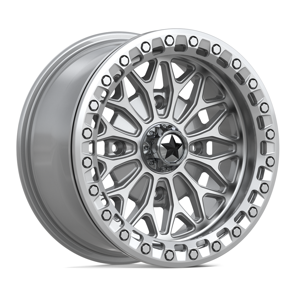 Msa Fuel Rims Msa Offroad Ma53 Bolo Beadlock Atv Wheels Rims 15x7 4x110 Gloss Silver ...