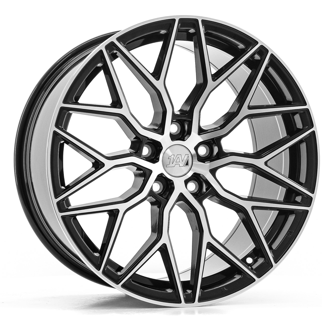 Axe ZX12 Wheels Rims 19x8.5 5x114.3 Black and Polished Face 40mm
