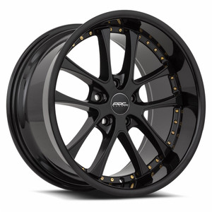 Arc Ar5 Wheels Rims 18x9.5 5x110 Black W/ Gold Rivets 30mm | AR05189551430BK-510