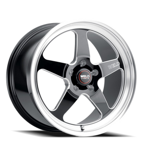 Weld Street Performance Ventura Drag Wheel 18x5 5x112 Gloss Black Milled w/ Diamond Lip -23mm | S1558C045N23