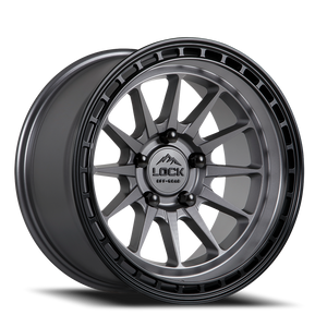 DOORBUSTER PRICING! - Lock Offroad Baja Wheel 17x9 5x127 Matte Grey w/ Matte Black Ring 0mm | BAJA-7957MGMBR