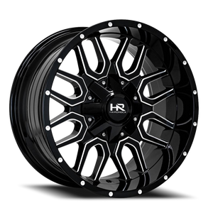Hardrock Offroad Commander Wheel 20x10 5x127 & 5x139.7 Gloss Black Milled -19mm | H709-201052119GBM