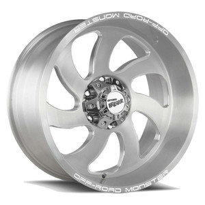 Off-Road Monster M07 Wheels Rims 20x10 Blanks (Custom Drilled Bolt Patterns) Brushed Face Silver -19 | M070800N19BFS