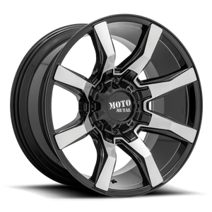 Moto Metal Mo804 Spider Wheel 22x10 5x127 & 5x139.7 Gloss Black Machined -18mm | MO80422035518N
