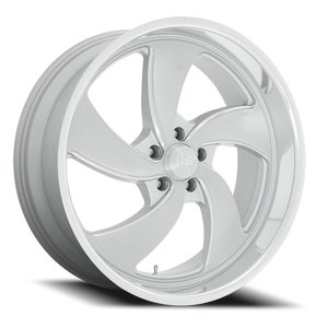 Us Mags U134 Desperado Wheel - 22x8.5 5x127 Milled Silver Brushed Face w/ Diamond Cut Lip 1mm | U134228573+01R