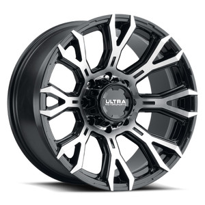 Ultra 123U Scorpion Wheels Rims 18x9 5x150 Gloss Black W/ Diamond Cut Face & Clear Coat 18mm | 123-8950U+18