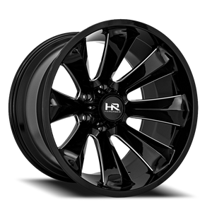 Hardrock Offroad Xplosive Xposed Wheel 20x12 5x150 Gloss Black Milled -44mm | H506-201250144BM