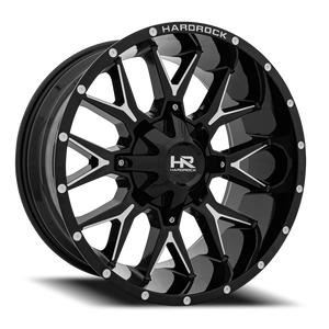 Hardrock Offroad Affliction Wheel 20x9 5x150 & 5x139.7 Gloss Black Milled 0mm | H700-209097000GBM