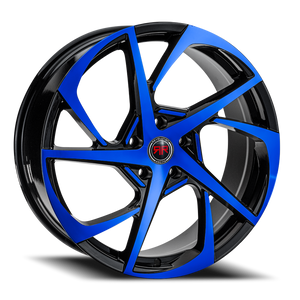 Revolution Racing Rr29 Wheel 17x7.5 5x114.3 Black w/ Blue Machined Face 40mm | RR29-1775514+40BB