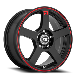 Motegi Mr116 Fs5 Wheel 18x8 5x112 & 5x114.3 Matte Black w/ Red Racing Stripe 45mm | MR11688046745