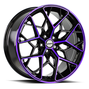 Shift H35 Piston Wheels Rims 18x8.5 5x114.3 Gloss Black & Purple