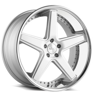 Azad Az008 Wheels Rims 22x10.5 5x4.5 (5x114.3) Silver Stainless Lip 40 | AZ008221055114+40S/SSL