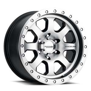 DOORBUSTER PRICING! - Raceline 929M Avenger Wheel 17x9 5x139.7 Machined w/ Black Accents And High-Lustre Lip-Edge Bolts -12mm | 929M-79055-12