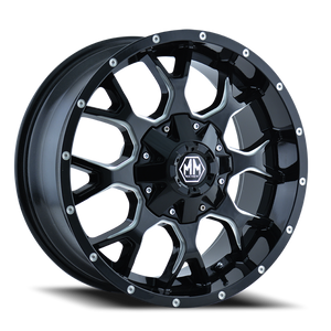 DOORBUSTER PRICING! - Mayhem Warrior Wheel 18x9 5x150 & 5x139.7 Gloss Black Milled 18mm | 8015-8997M18