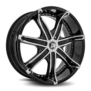 Diablo Dna Wheels Rims 22x8.5 Blank Custom Drilled Gloss Black