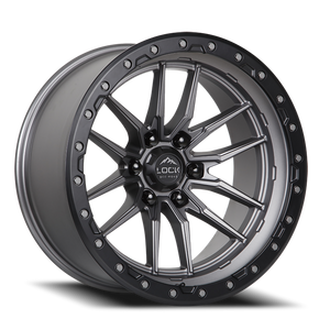 DOORBUSTER PRICING! - Lock Offroad Krawler Wheel 20x10 6x139.7 Matte Grey w/ Matte Black Ring -18mm | KRAWLER-2169MGMBR