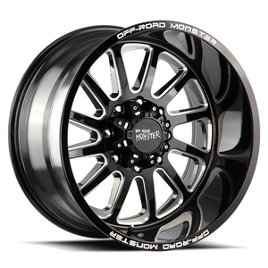 DOORBUSTER PRICING! - Off Road Monster M17 M17 Wheel 20x10 6x139.7 Gloss Black Milled -19mm | M170639N19GBML