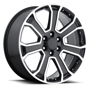 DOORBUSTER PRICING! - Factory Reproductions Fr 49 - Gmc Yukon Denali Replica Wheels Wheel 22x9 6x139.7 Gloss Black Machined Face 31mm | 49290316507