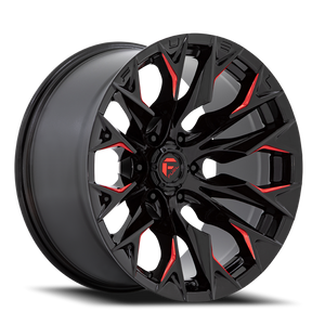 Fuel D823 Flame Wheel 22x10 6x139.7 Gloss Black Milled With Candy Red Tint -18mm | D82322008447